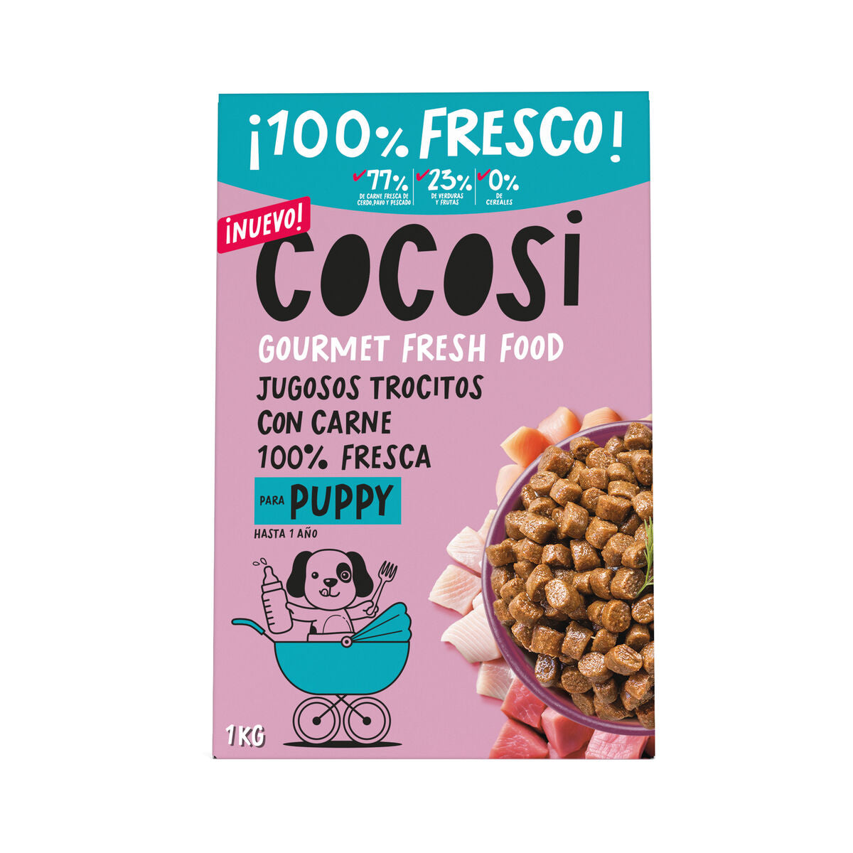 Wet food Cocosi Gourmet Fresh Food Puppy Pig 1 kg 8 Units
