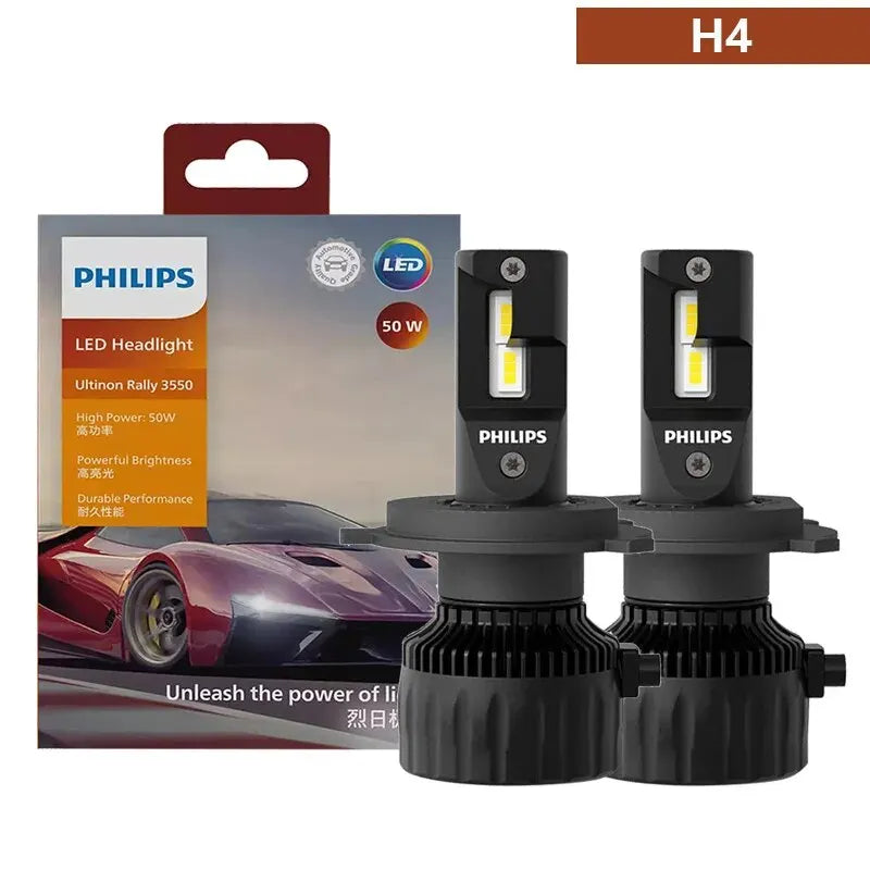 Philips Ultinon Rally 3550 LED H4 H7 H11 HB3 HB4 HIR2 9005 9006 9012 100W 9000LM High Power 6500K Bright White Car Head Lamps
