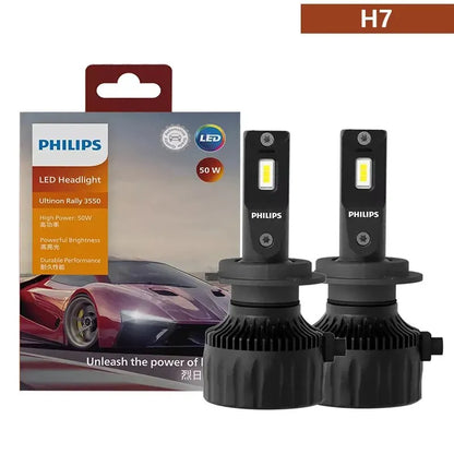 Philips Ultinon Rally 3550 LED H4 H7 H11 HB3 HB4 HIR2 9005 9006 9012 100W 9000LM High Power 6500K Bright White Car Head Lamps