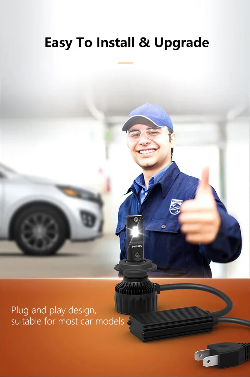 Philips Ultinon Rally 3550 LED H4 H7 H11 HB3 HB4 HIR2 9005 9006 9012 100W 9000LM High Power 6500K Bright White Car Head Lamps