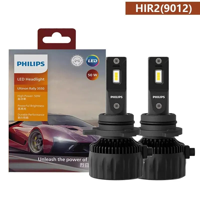 Philips Ultinon Rally 3550 LED H4 H7 H11 HB3 HB4 HIR2 9005 9006 9012 100W 9000LM High Power 6500K Bright White Car Head Lamps
