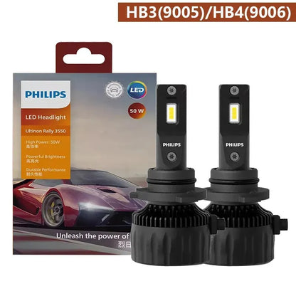Philips Ultinon Rally 3550 LED H4 H7 H11 HB3 HB4 HIR2 9005 9006 9012 100W 9000LM High Power 6500K Bright White Car Head Lamps